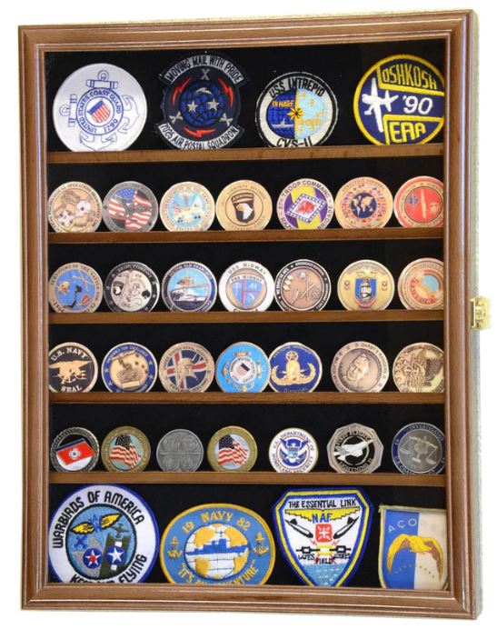 Display Case - Military Challenge Coin, Ribbon & Insignia, Military Display  Accessories