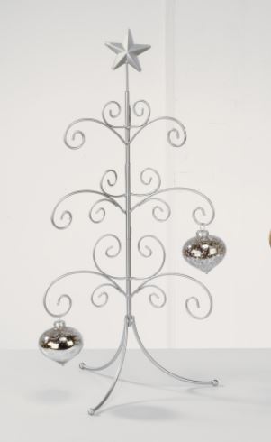 Details about   Ornament Display two Tiers Hanger Silver Metal New 