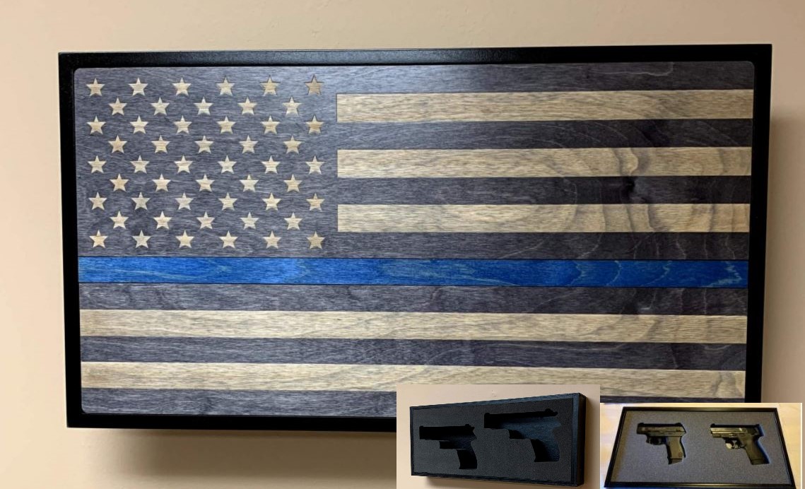 Hideaway Display - Blue Line Service Flag