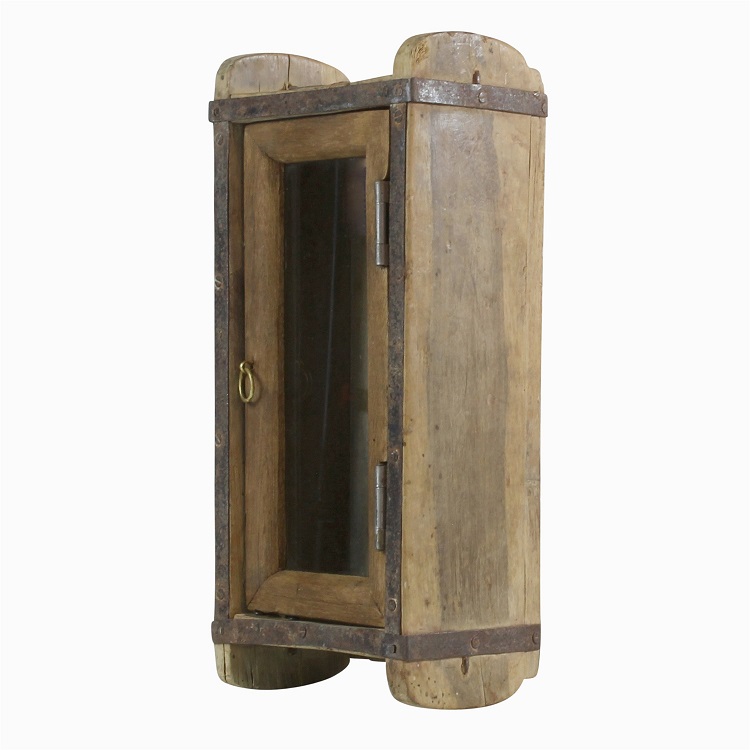 Display Case -  Indus Brick Mold with Glass Door - Set of 4 each