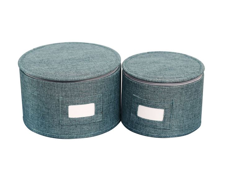 blue twill dish storage boxes