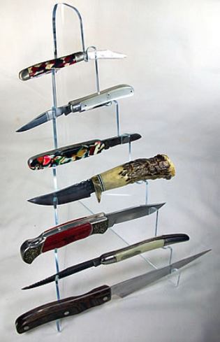 Knife Display Stand - 7 Tiered Slots