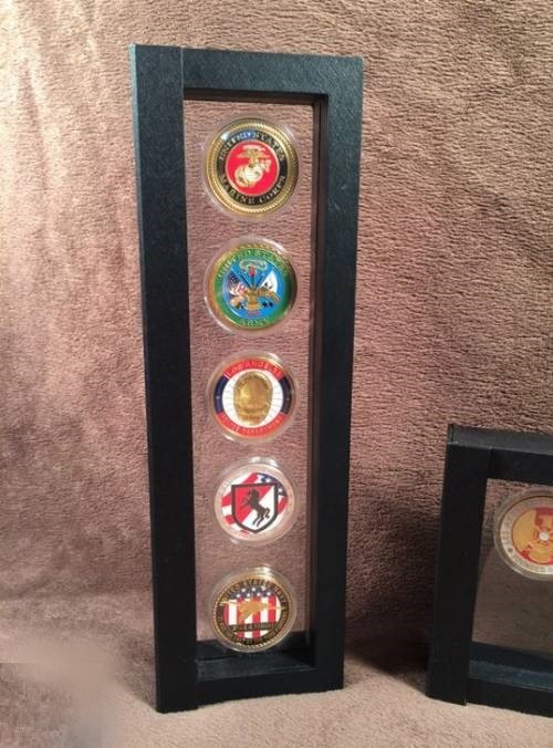 Challenge Coin Case Five Coin Display, Challenge Coin Displays