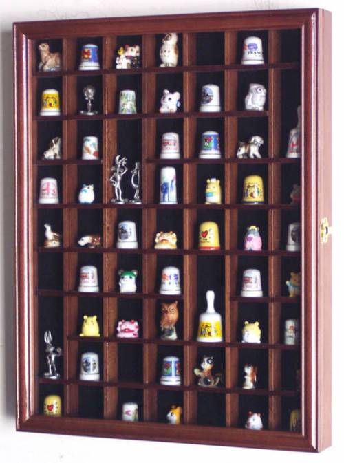 Thimble Cabinets - 59 Openings, Curio Display Cases