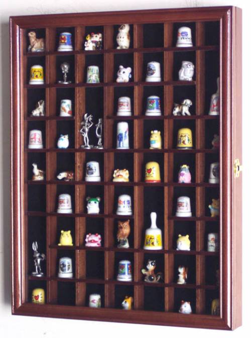 59 Opening Thimble / Small Miniature Display Case Cabinet Holder