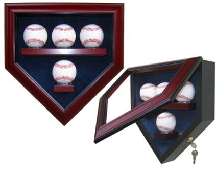 Baseball Display Case - Home Plate Four Ball Display