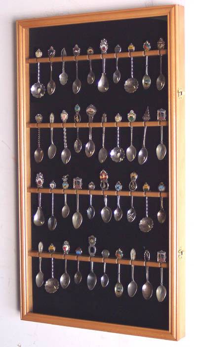 Wooden Collector's Spoon Display Rack For Sixteen 16 Spoons 