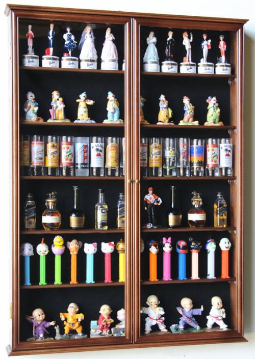 Shotglass Collector Case Tall Shot Glass/Mini Liquor Bottles, Shot Glass Display Cases