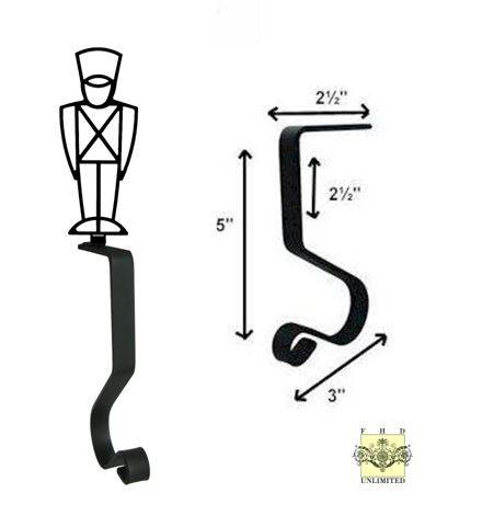 Wrought Iron Stocking Hanger - Toy Soldier