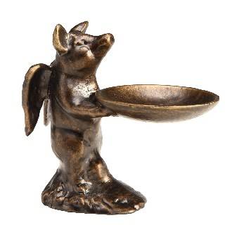 Jewelry Holder - Angelic Piggy with Bowl
