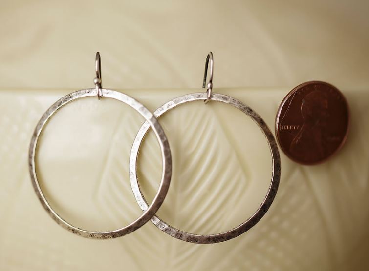 Pewter hoop earrings hot sale