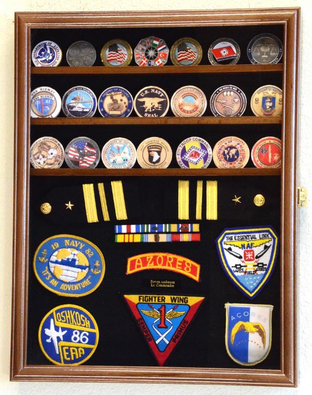 Display Case - Military Challenge Coin, Ribbon & Insignia, Military Display  Accessories