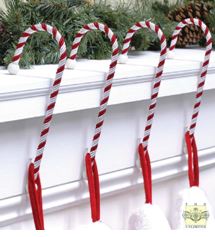 Stocking Hangers - Candy Canes, Set of 4