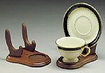 Cup and Saucer Holders Set of 12 - Wood - Tea Cup and Plate Stand